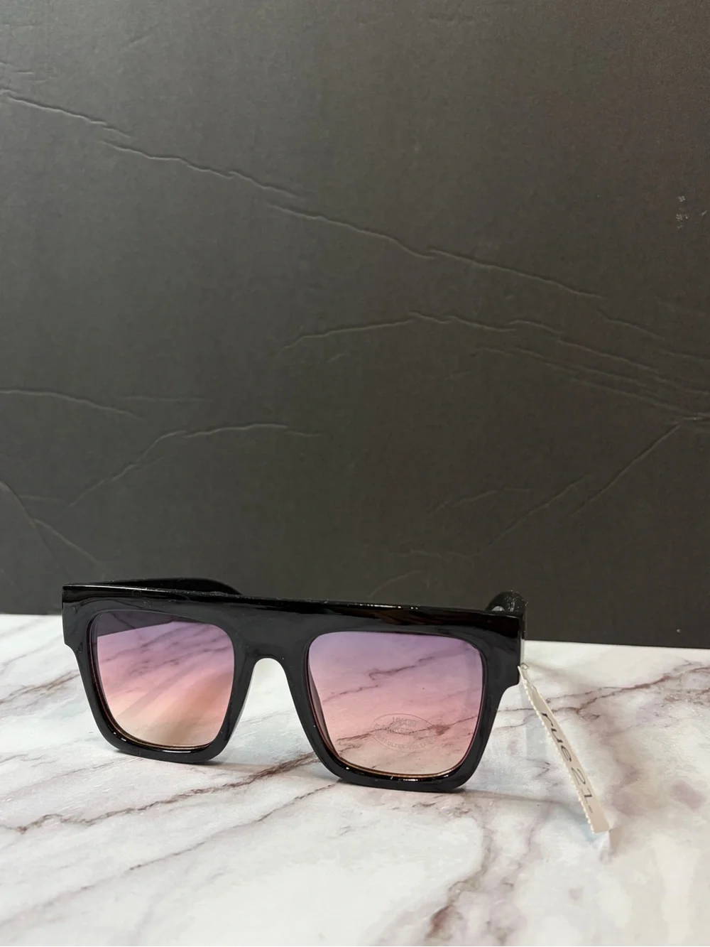 Rue21 Black Square Sunglasses with Pink Gradient Lenses
